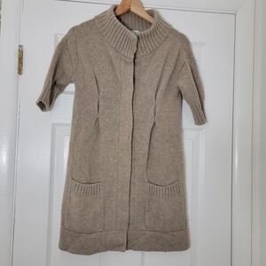 Vince Snap Up Cashmere Alpaca Wool Blend‎ Long Sweater Women’s Size XS Pockets